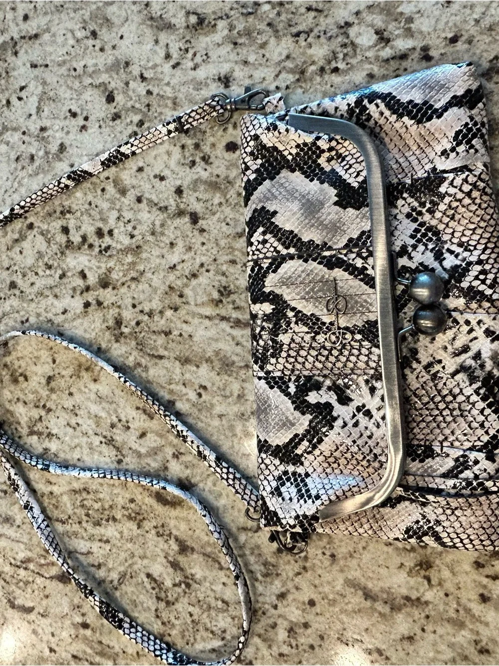 Jessica Simpson Snake Print Crossbody Bag like new. Keychain & card holder too